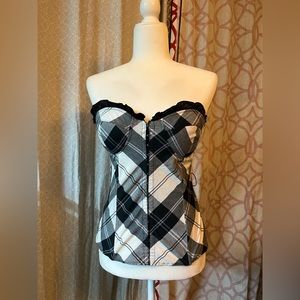 Black and white corset top
